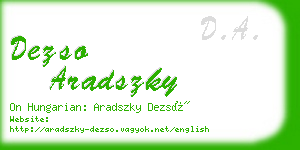 dezso aradszky business card